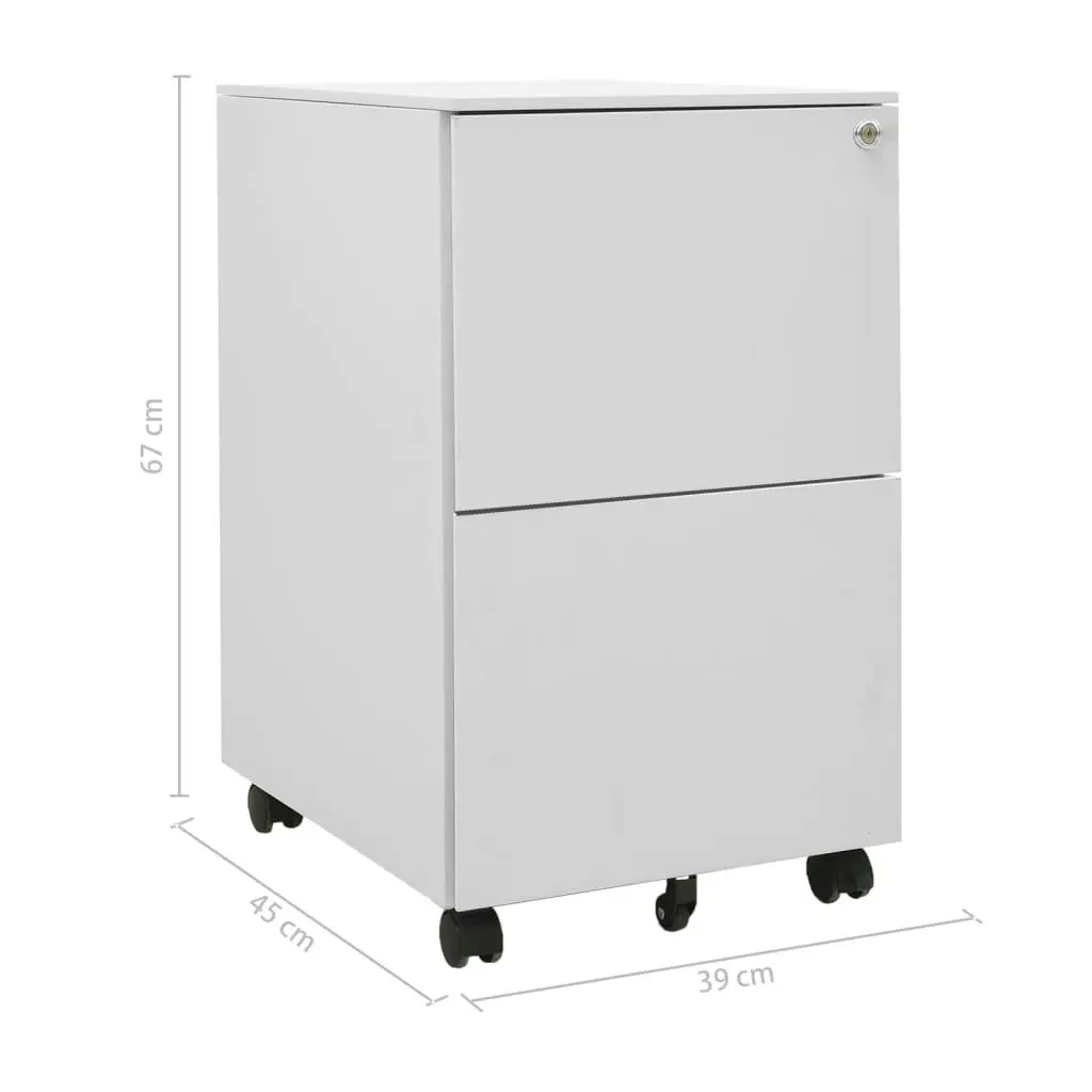 Mobile File Cabinet Light Grey 39x45x67 cm Steel 335975