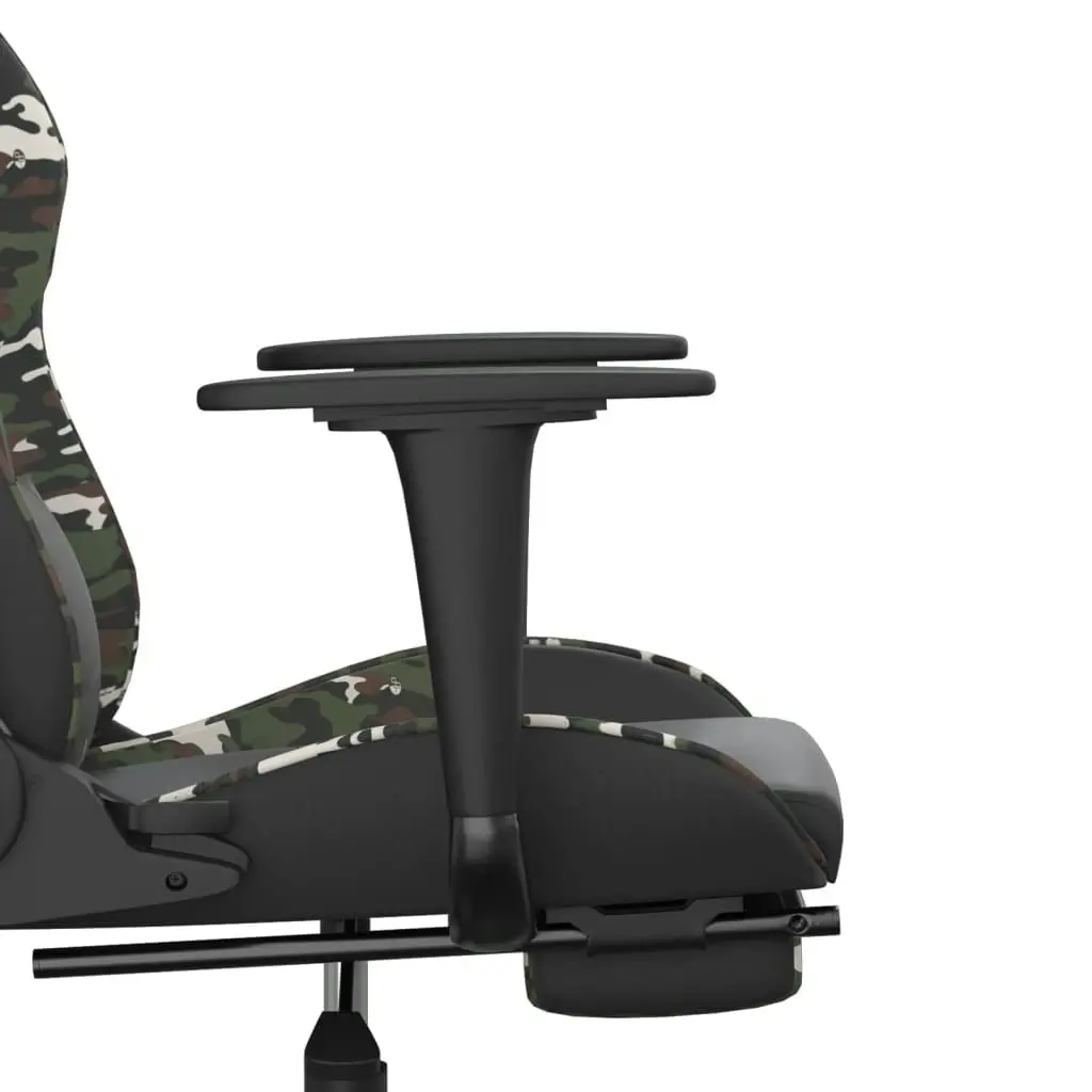 Massage Gaming Chair with Footrest Black&Camouflage Faux Leather 345422