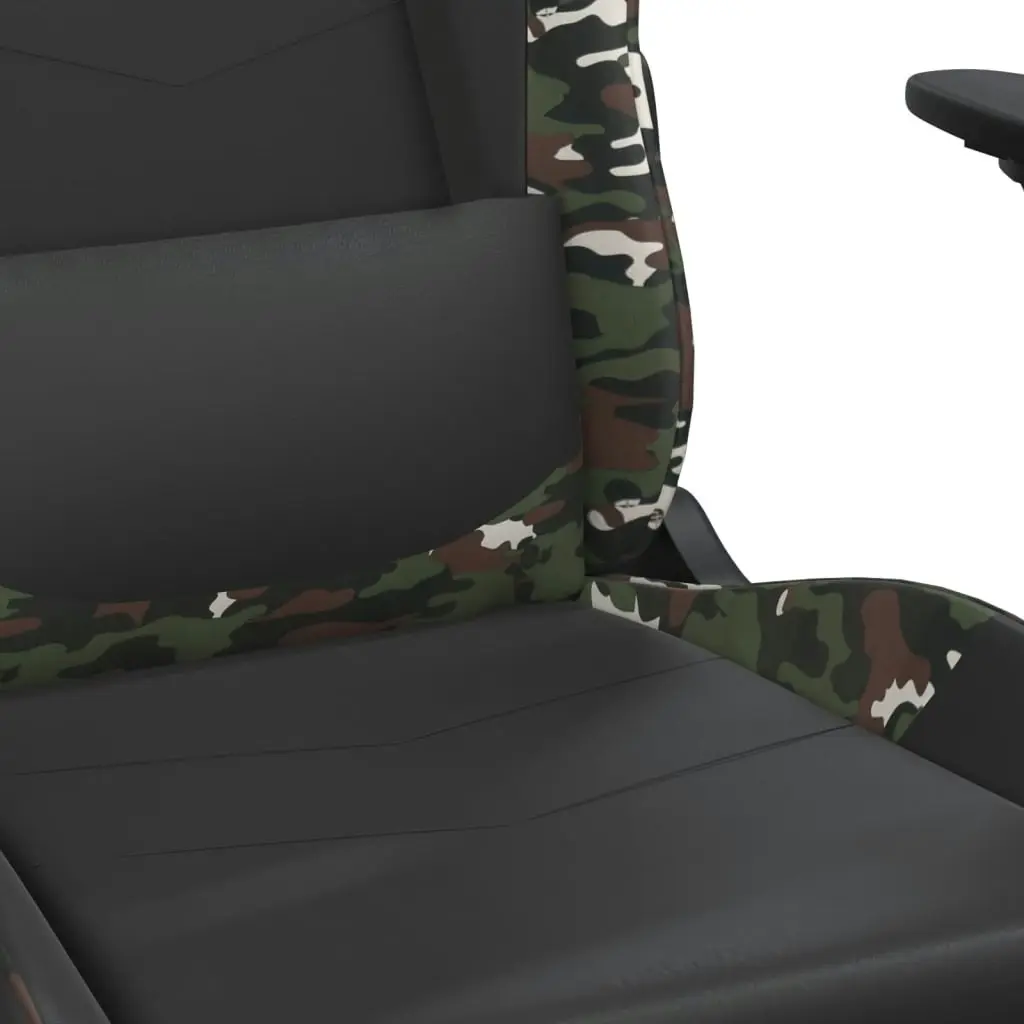 Massage Gaming Chair with Footrest Black&Camouflage Faux Leather 345422