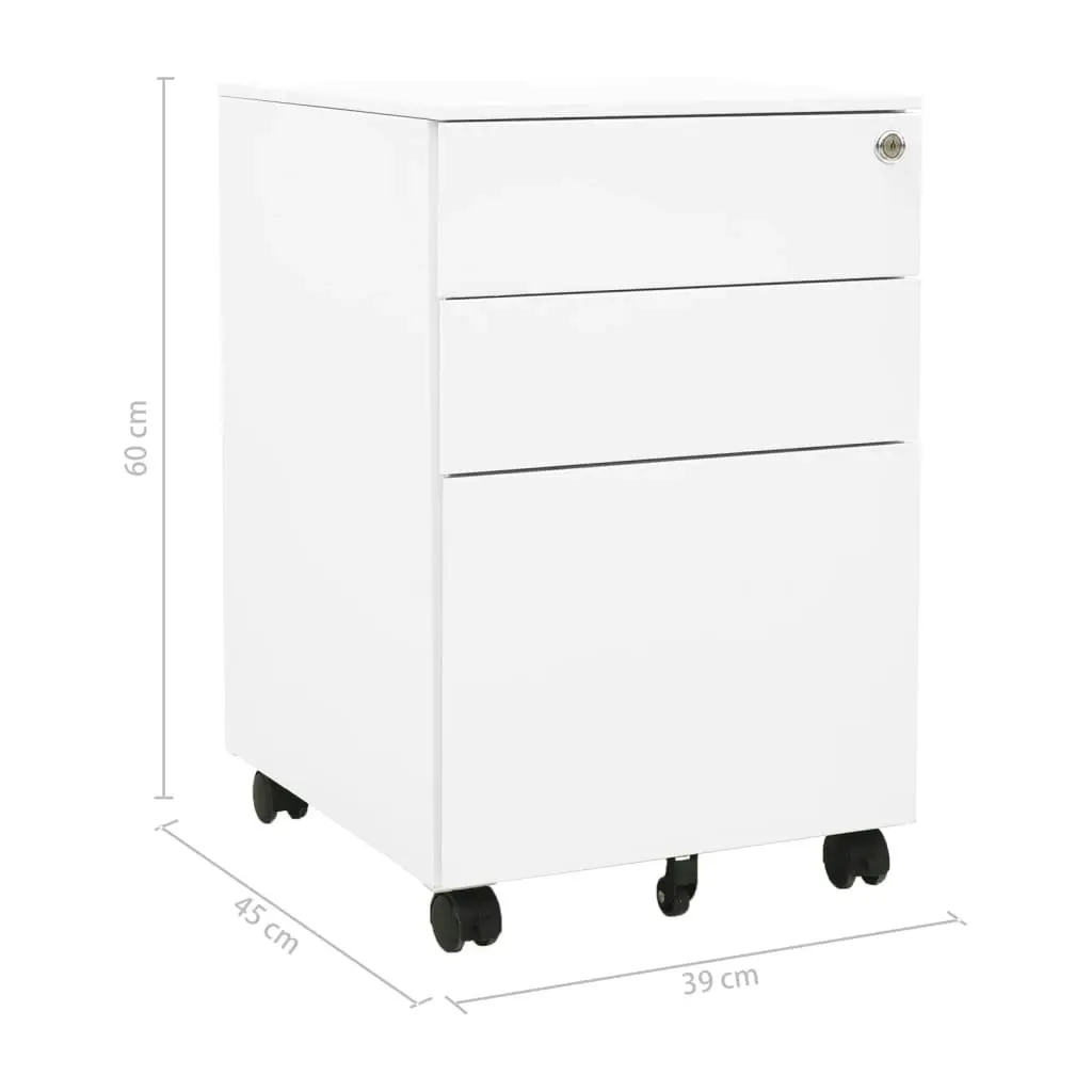 Mobile File Cabinet White 39x45x60 cm Steel 335978