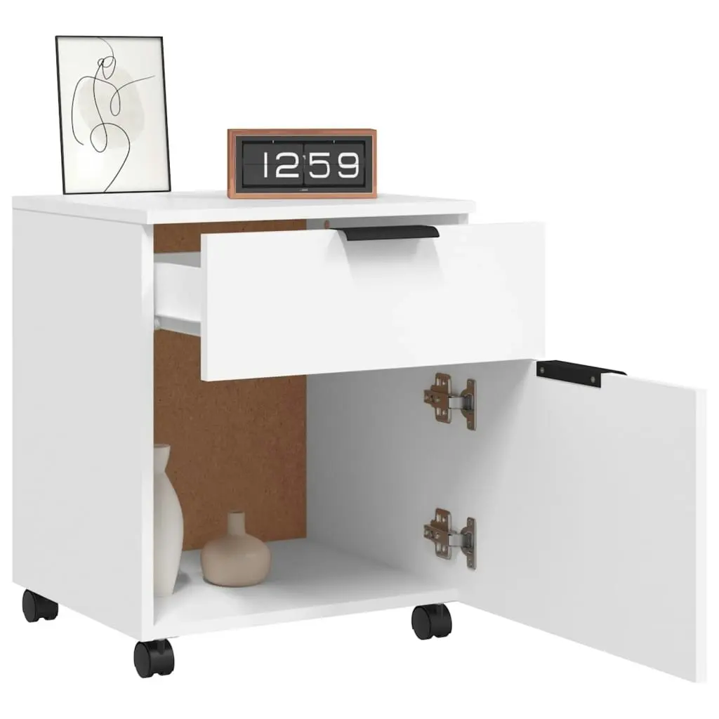 Mobile File Cabinet with Wheels White 45x38x54 cm Engineered Wood 811520