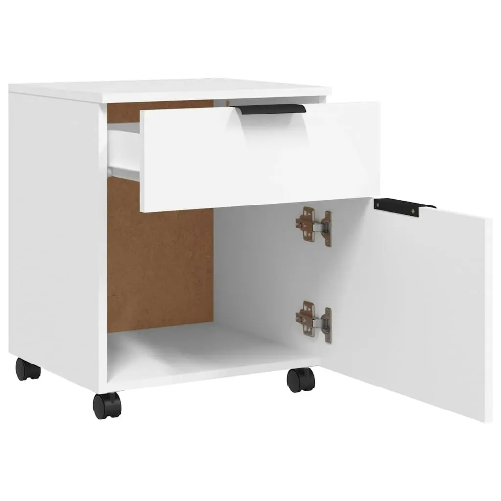 Mobile File Cabinet with Wheels White 45x38x54 cm Engineered Wood 811520