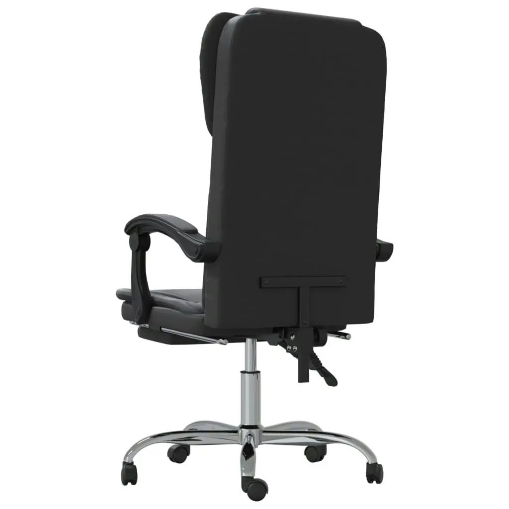 Reclining Office Chair Black Faux Leather 349619