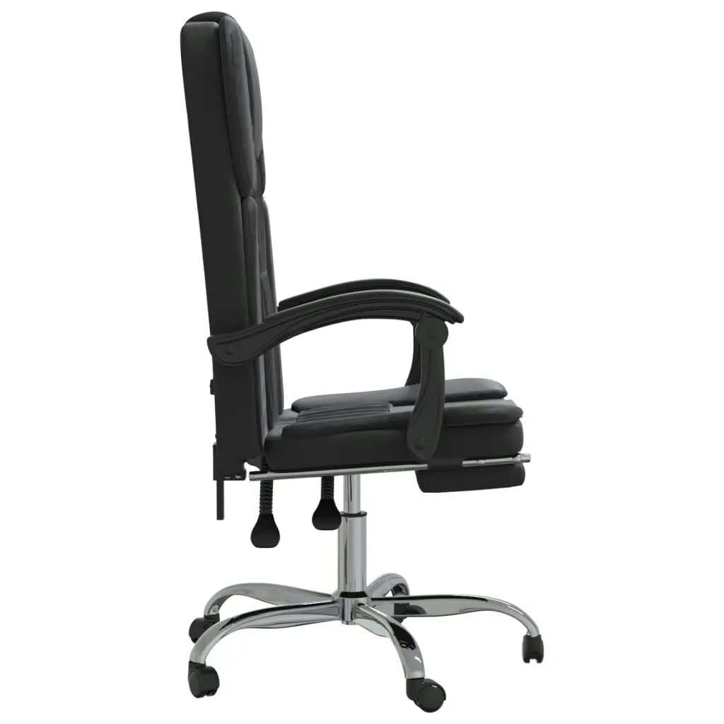 Reclining Office Chair Black Faux Leather 349619