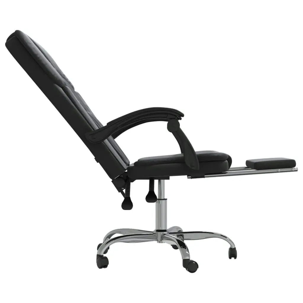 Reclining Office Chair Black Faux Leather 349619