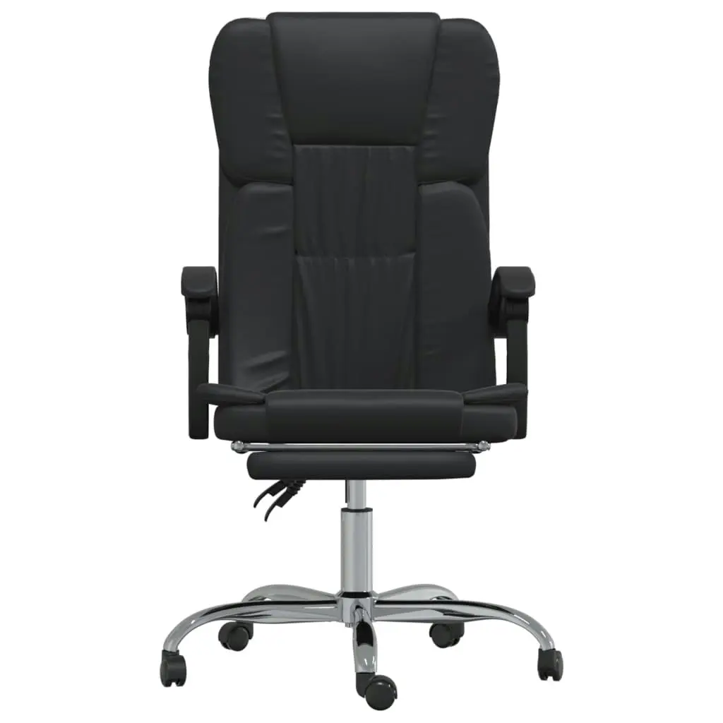 Reclining Office Chair Black Faux Leather 349619