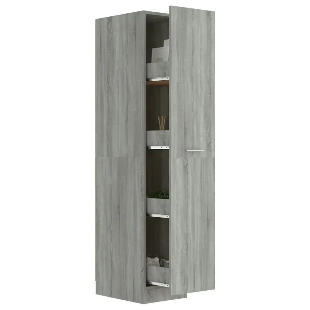 Apothecary Cabinet Grey Sonoma 30x42.5x150 cm Engineered Wood 815202