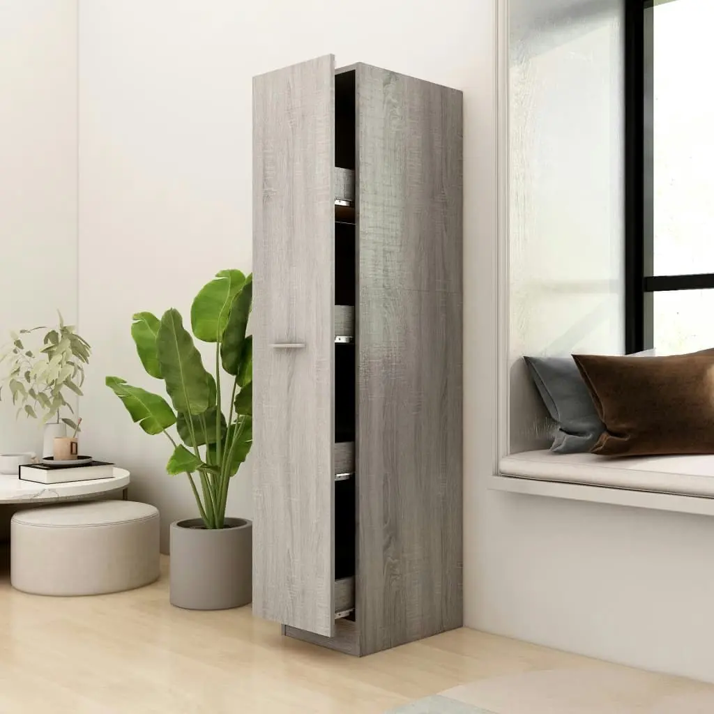 Apothecary Cabinet Grey Sonoma 30x42.5x150 cm Engineered Wood 815202