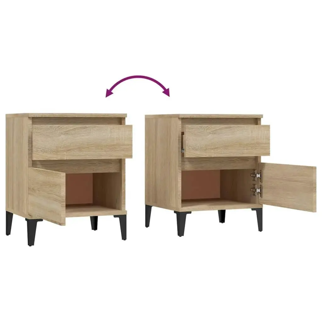 Bedside Cabinets 2 pcs Sonoma Oak 40x35x50 cm 821849