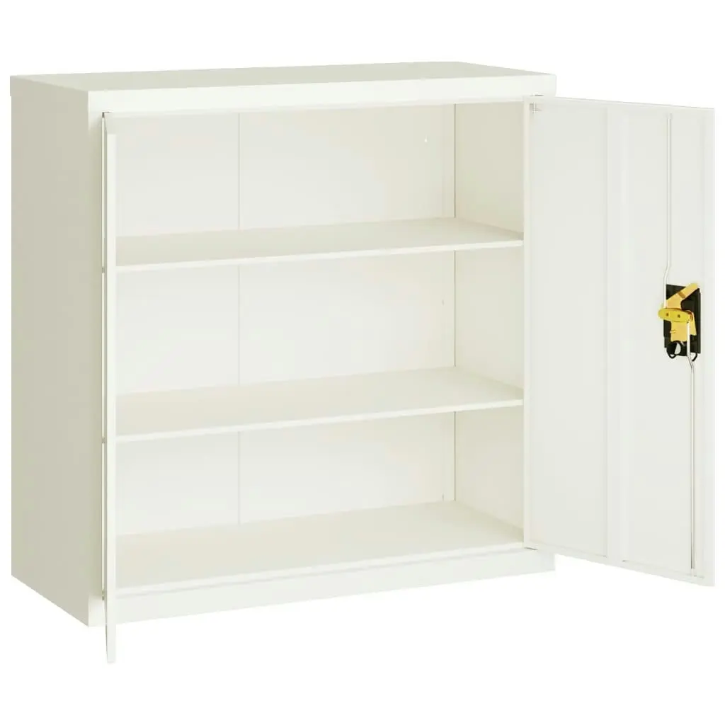 File Cabinet White 90x40x90 cm Steel 339728