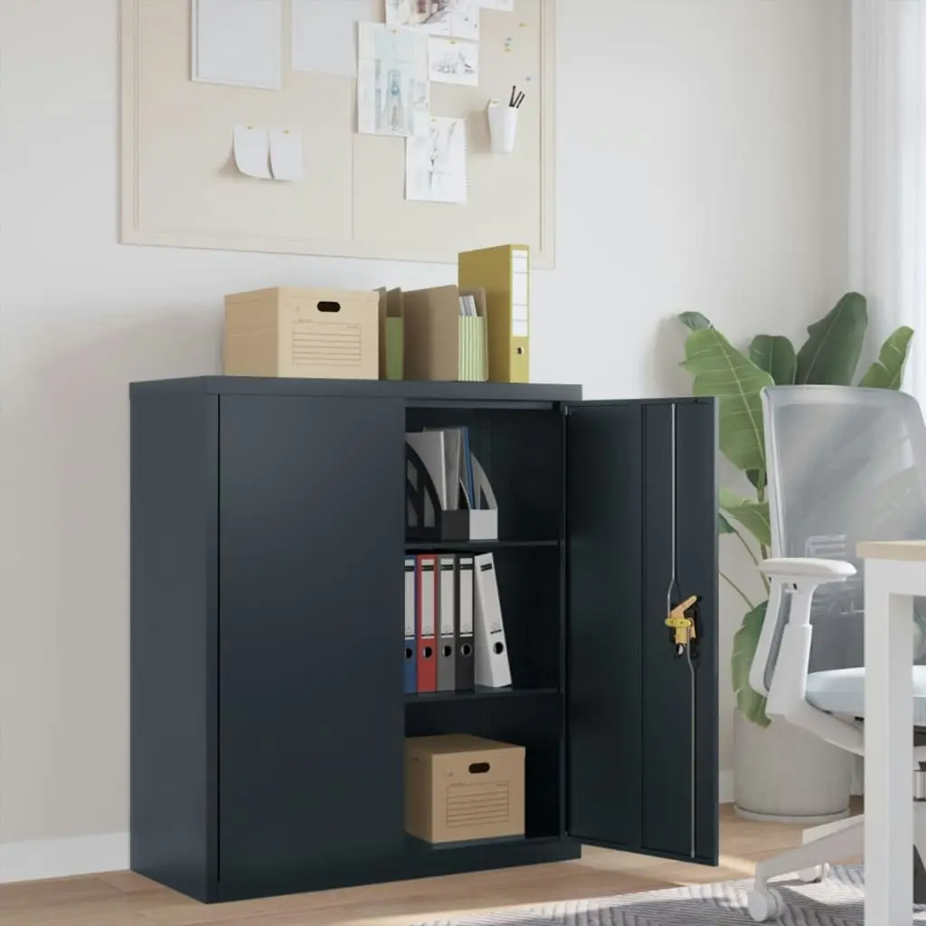 File Cabinet Anthracite 90x40x105 cm Steel 339739