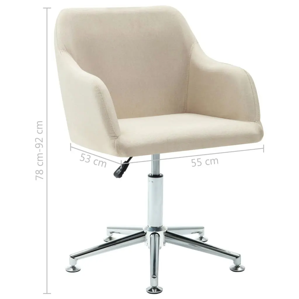 Swivel Office Chair Cream Fabric 278507