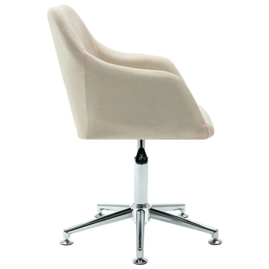 Swivel Office Chair Cream Fabric 278507