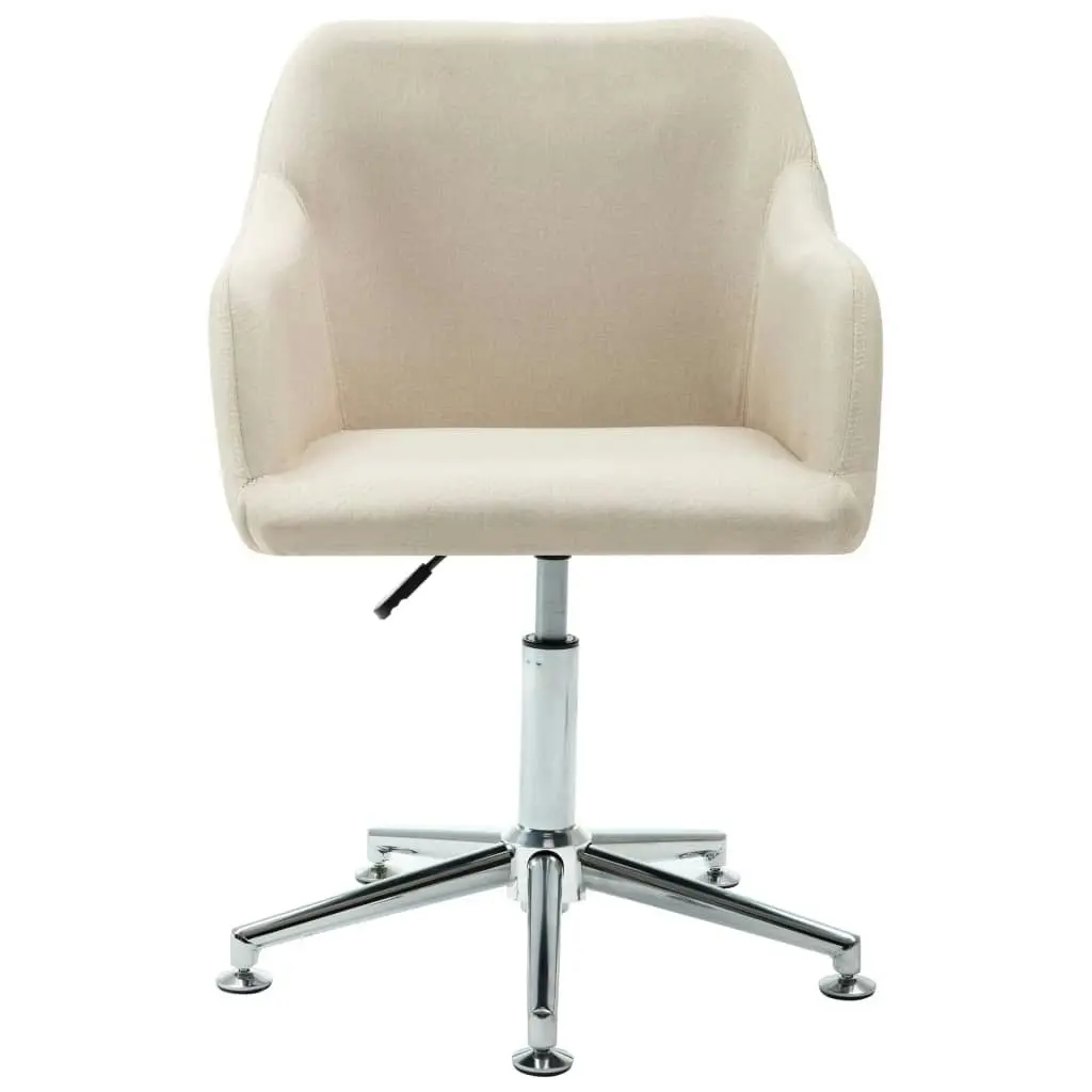 Swivel Office Chair Cream Fabric 278507