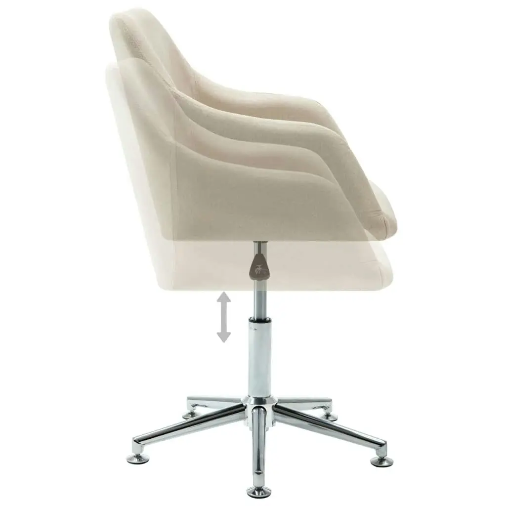 Swivel Office Chair Cream Fabric 278507