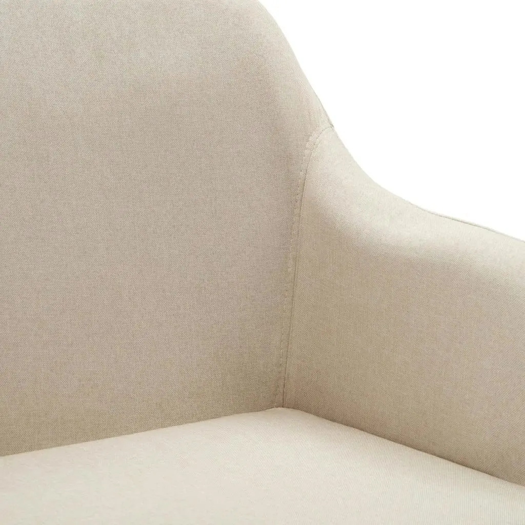 Swivel Office Chair Cream Fabric 278507