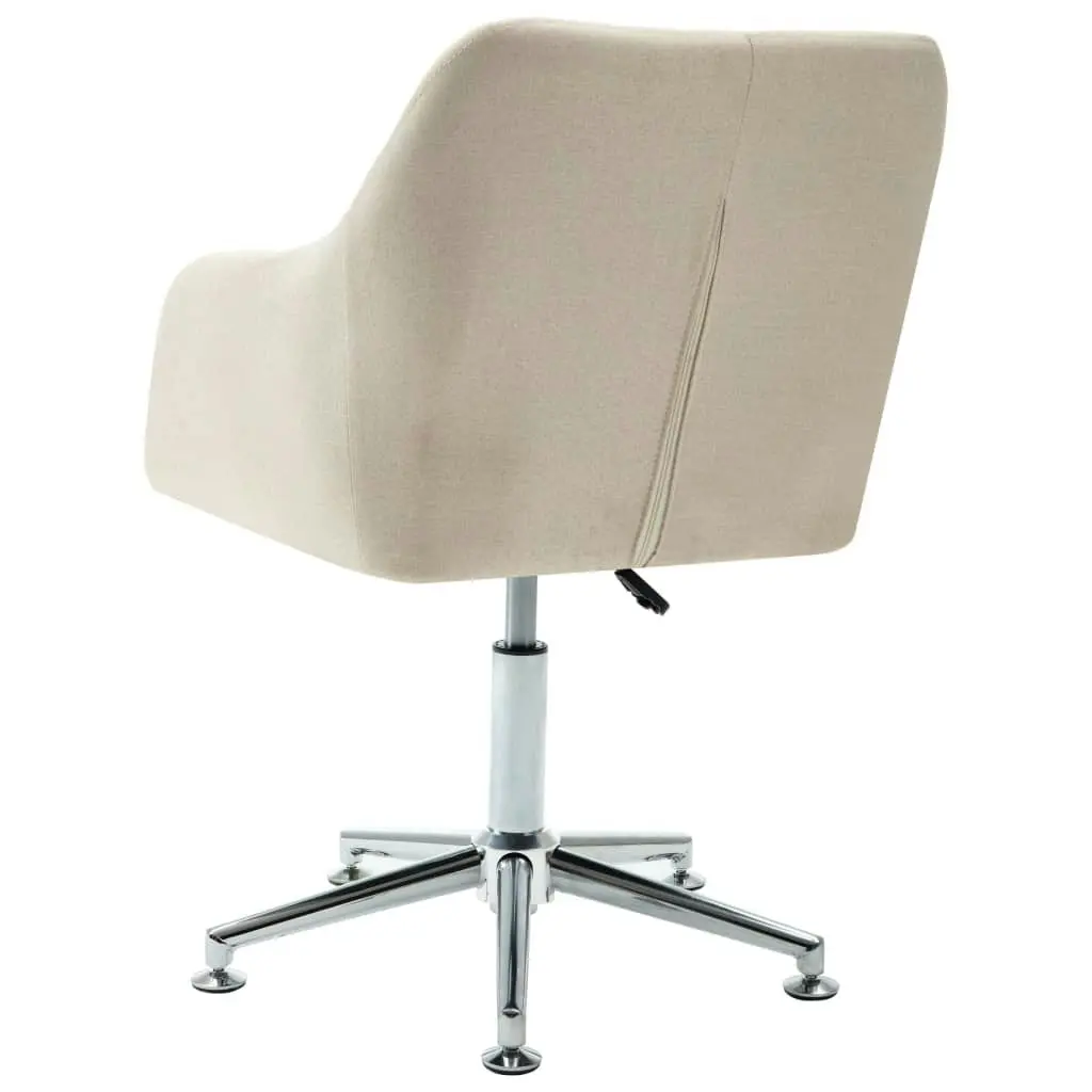 Swivel Office Chair Cream Fabric 278507