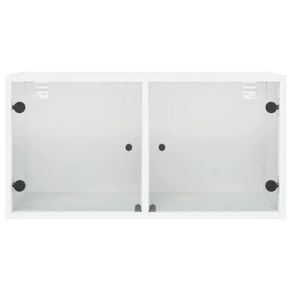 Wall Cabinets with Glass Doors 2 pcs White 68.5x37x35 cm 836498