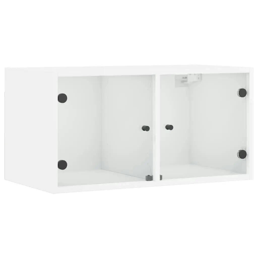 Wall Cabinets with Glass Doors 2 pcs White 68.5x37x35 cm 836498