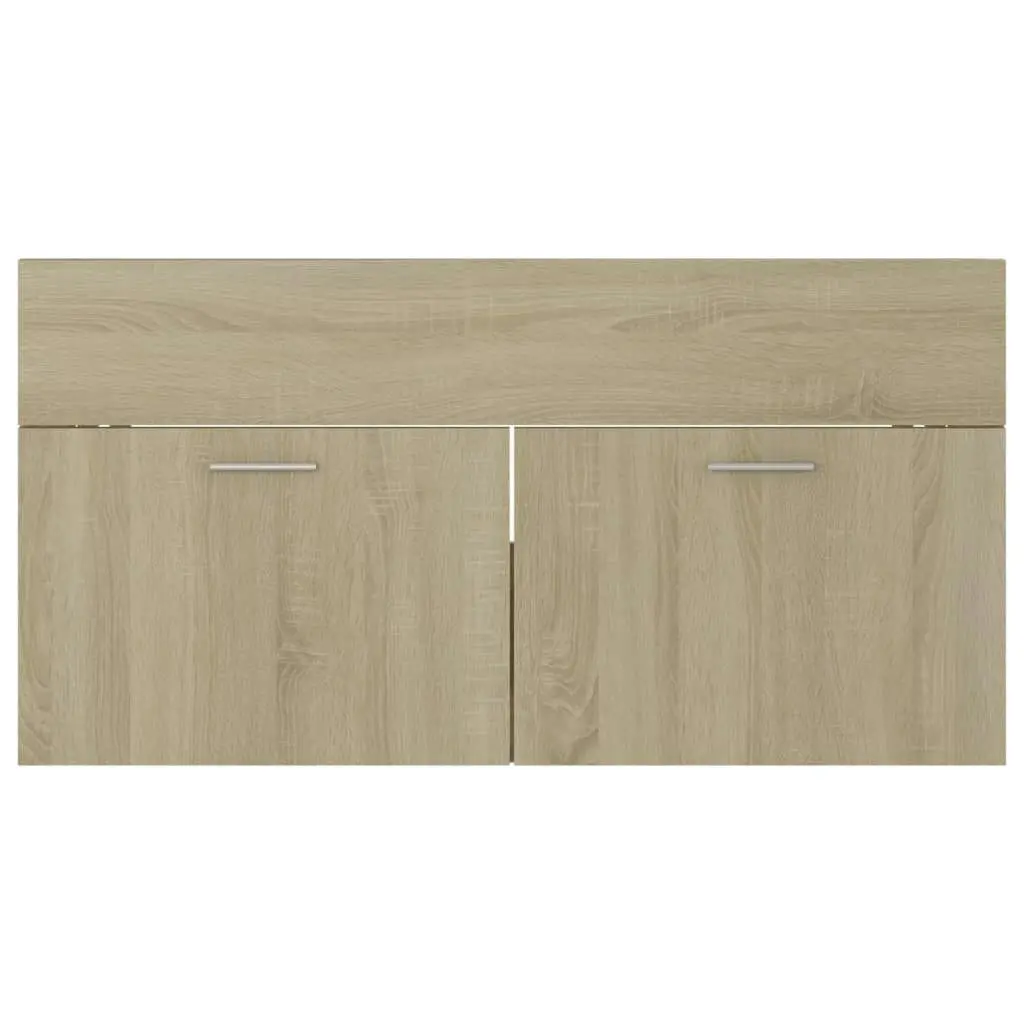 2 Piece Bathroom Furniture Set Sonoma Oak Engineered Wood 804803