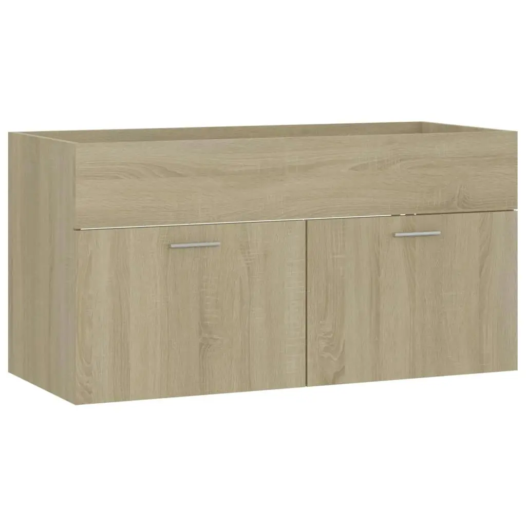 2 Piece Bathroom Furniture Set Sonoma Oak Engineered Wood 804803