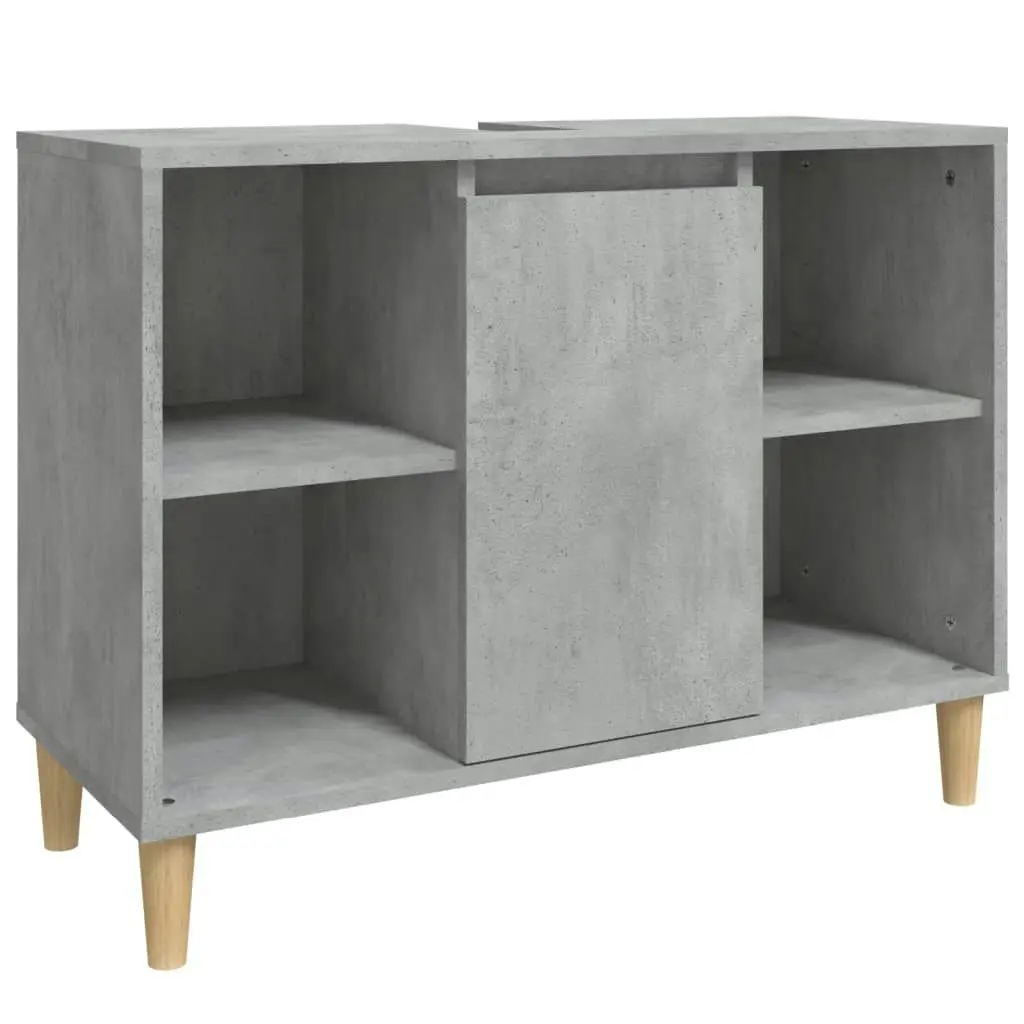 2 Piece Bathroom Furniture Set Concrete Grey Engineered Wood 3185713