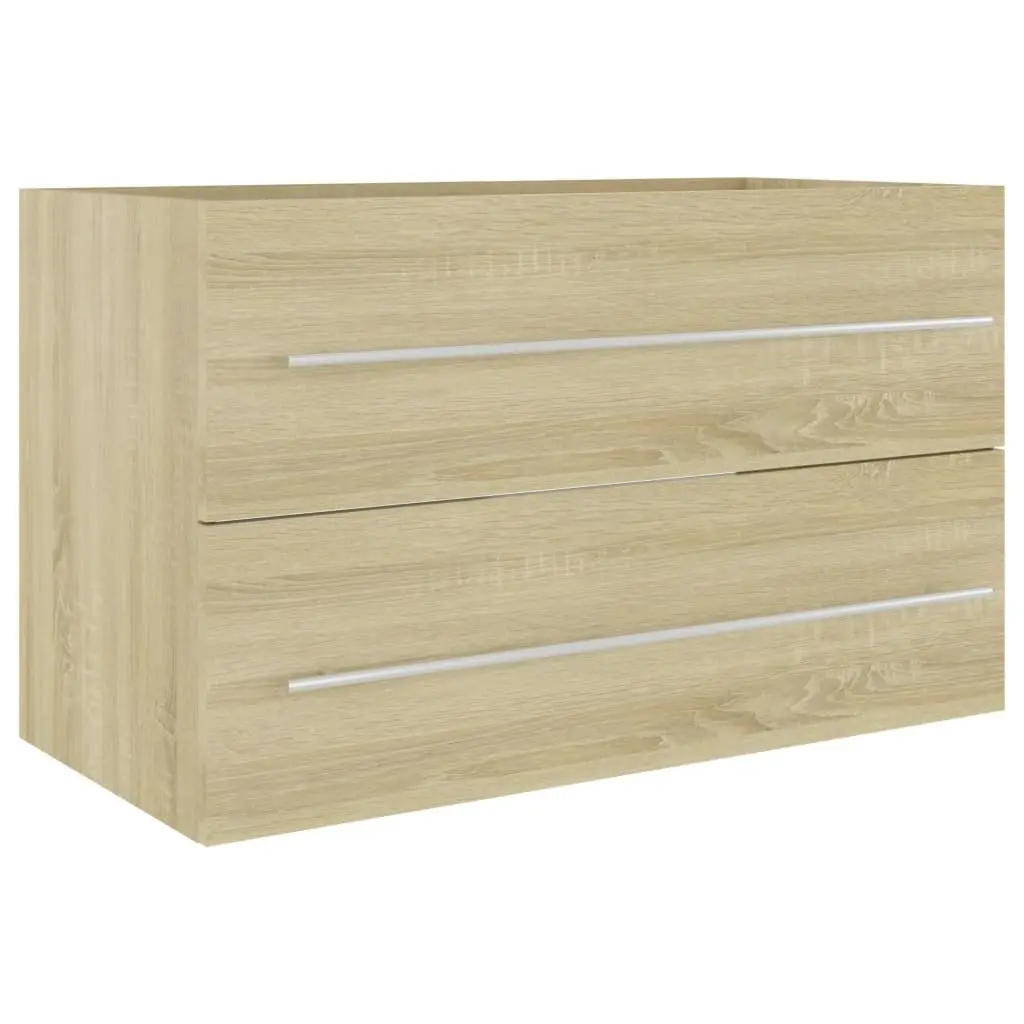 2 Piece Bathroom Furniture Set Sonoma Oak Engineered Wood 804839