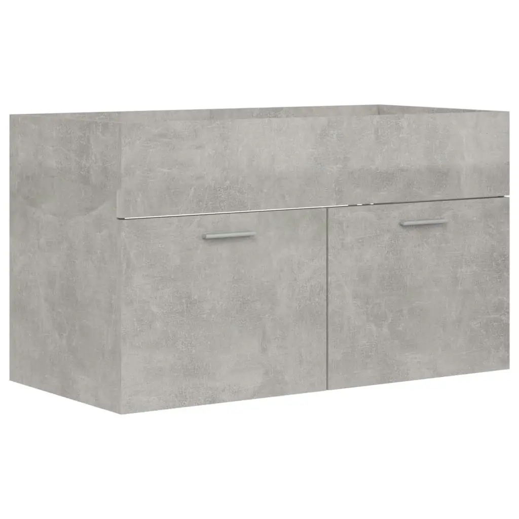 2 Piece Bathroom Furniture Set Concrete Grey Engineered Wood 804795