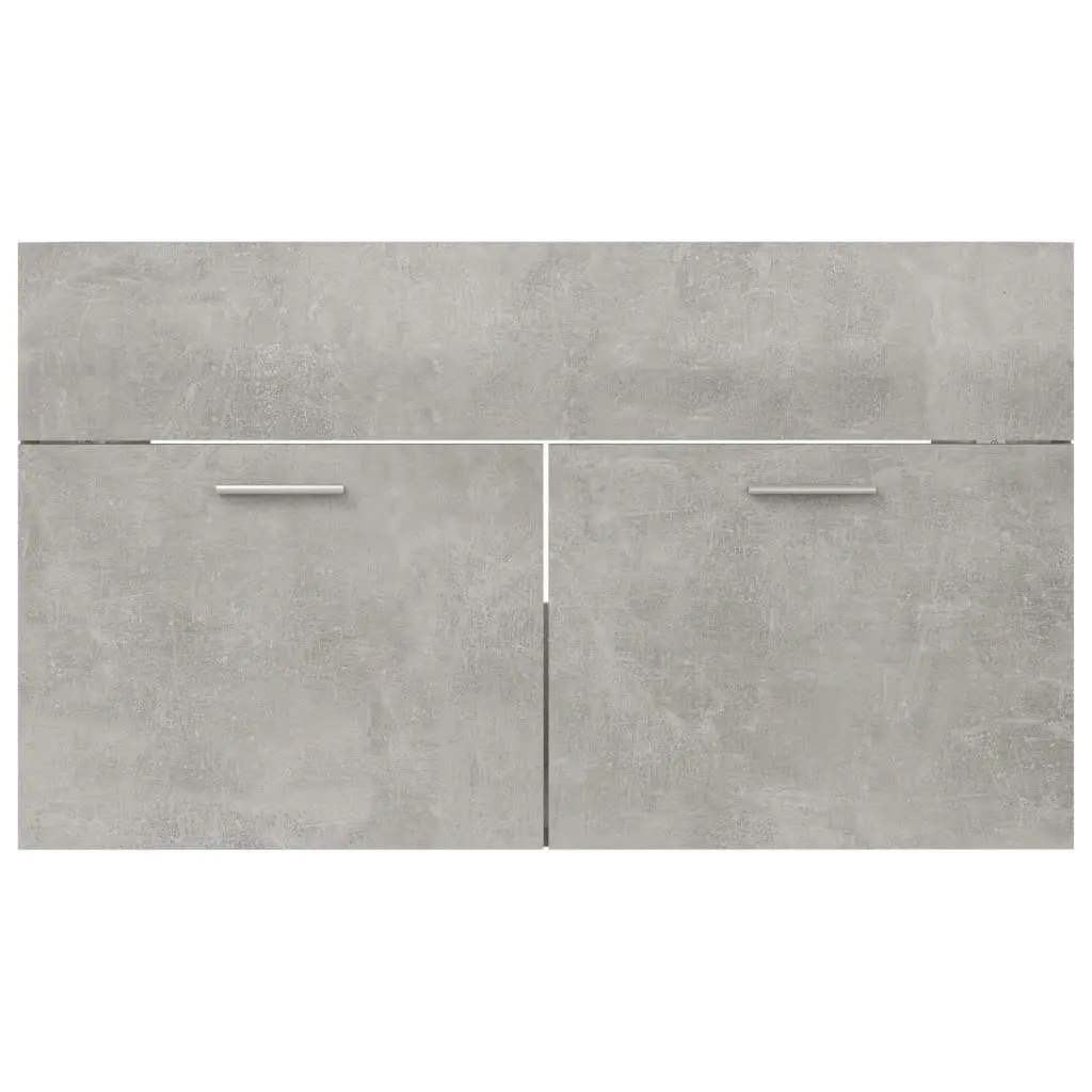 2 Piece Bathroom Furniture Set Concrete Grey Engineered Wood 804795