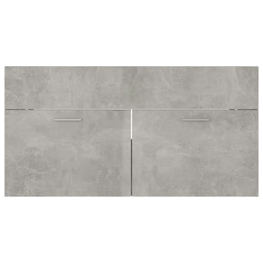 2 Piece Bathroom Furniture Set Concrete Grey Engineered Wood 804804