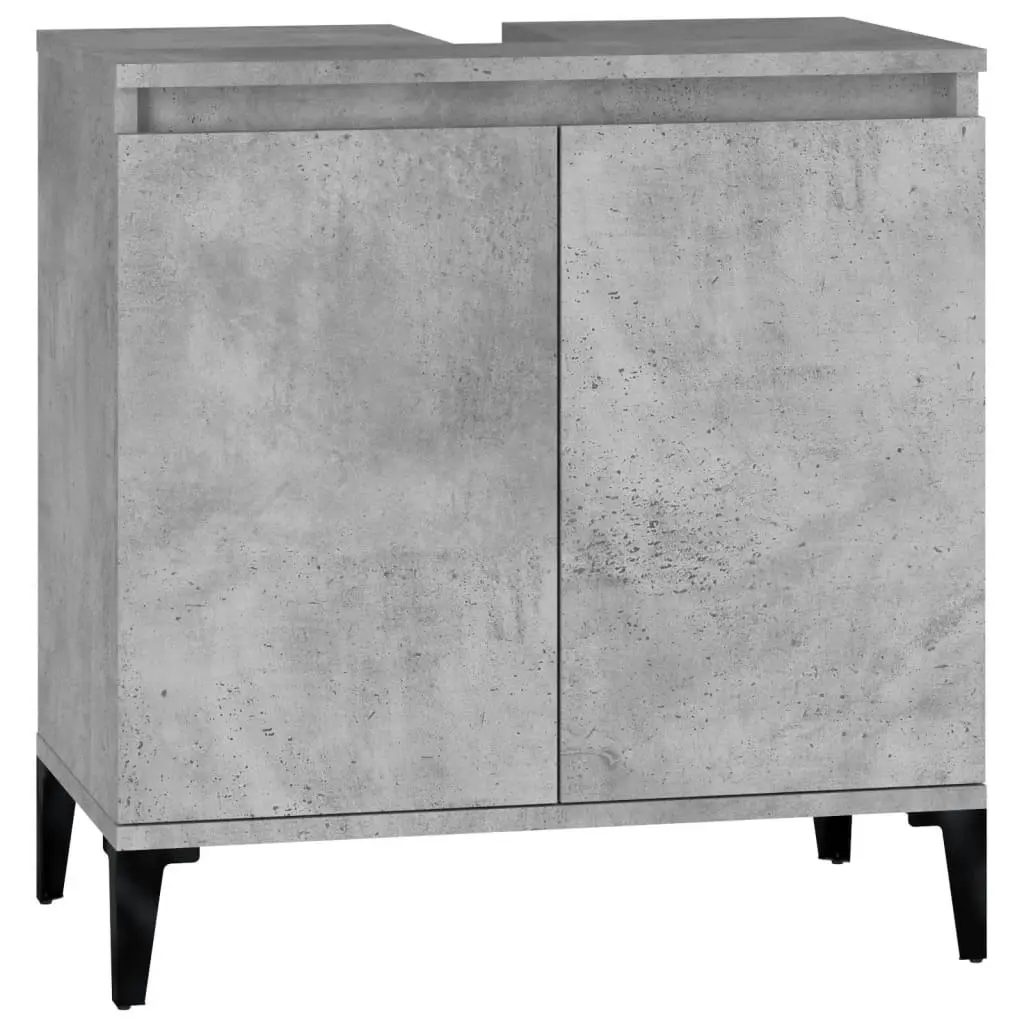 2 Piece Bathroom Furniture Set Concrete Grey Engineered Wood 3185698