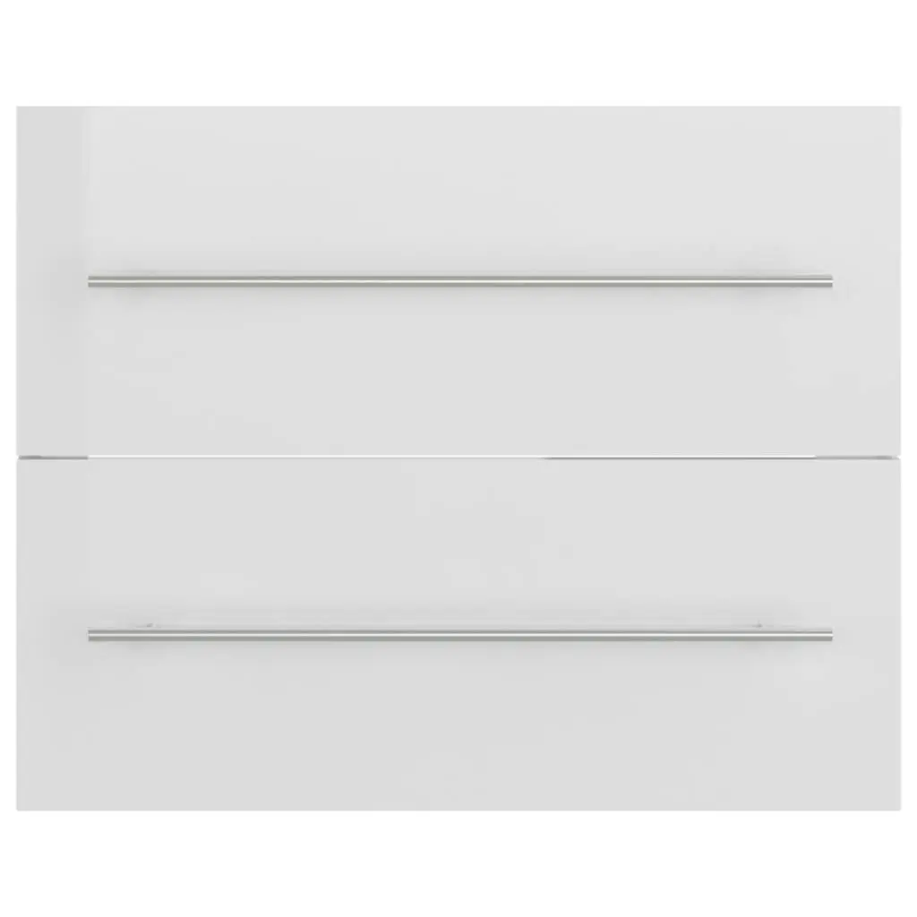 2 Piece Bathroom Furniture Set High Gloss White Engineered Wood 804833