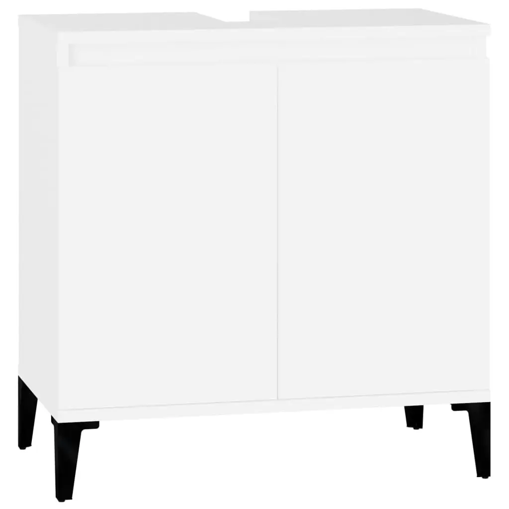 2 Piece Bathroom Furniture Set White Engineered Wood 3185694