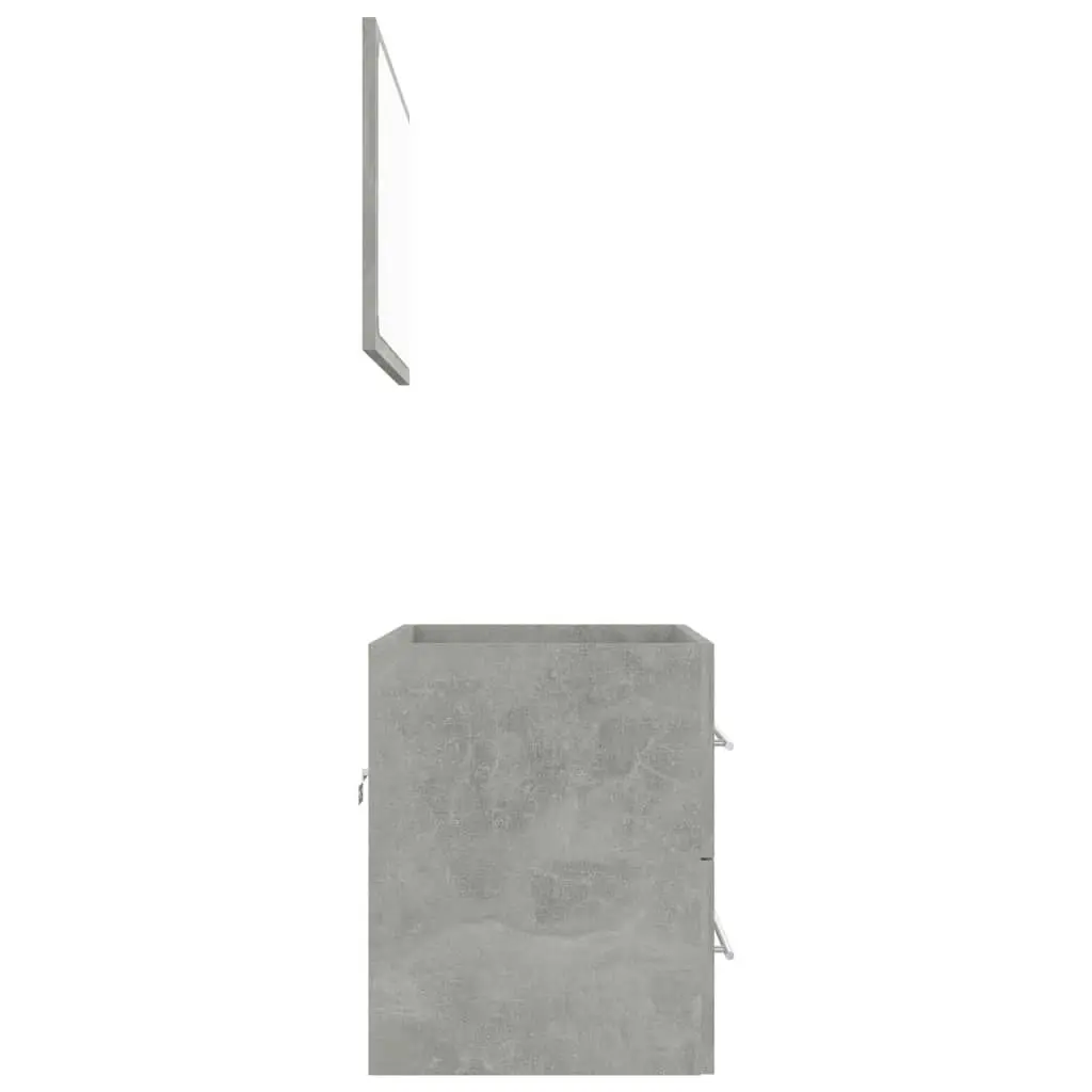 2 Piece Bathroom Furniture Set Concrete Grey Engineered Wood 804831