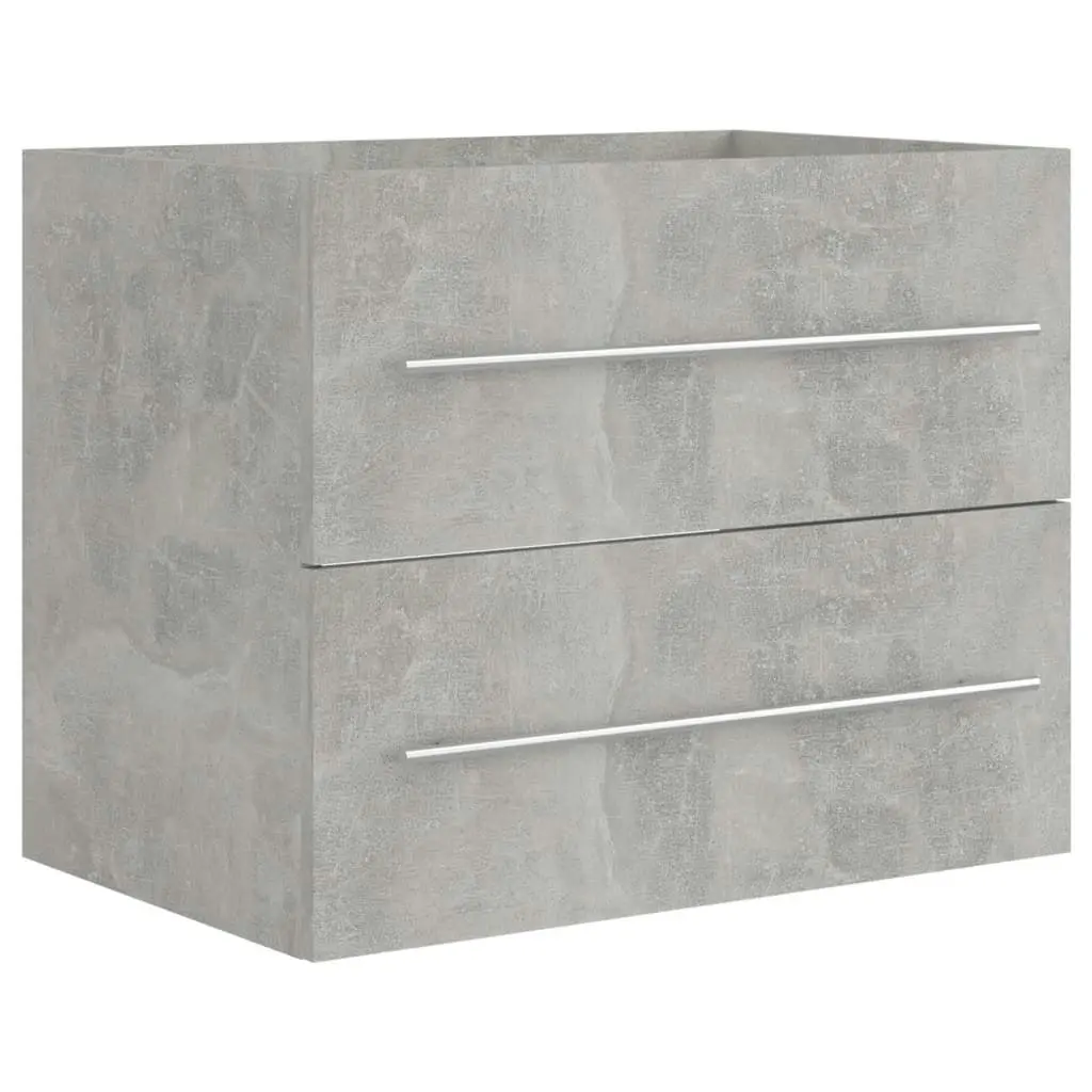 2 Piece Bathroom Furniture Set Concrete Grey Engineered Wood 804831