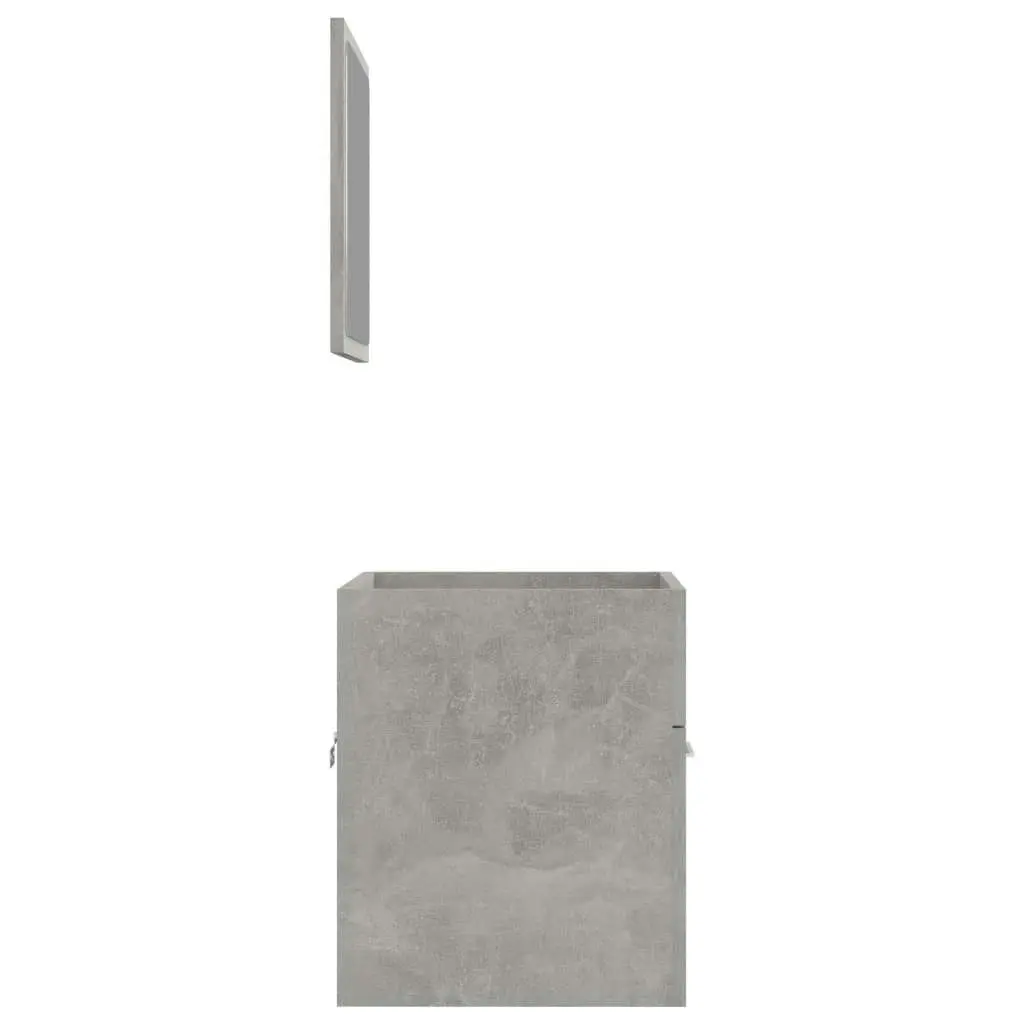 2 Piece Bathroom Furniture Set Concrete Grey Engineered Wood 804777