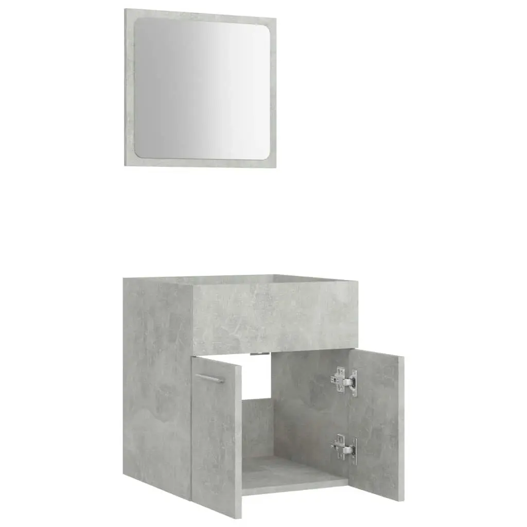 2 Piece Bathroom Furniture Set Concrete Grey Engineered Wood 804777