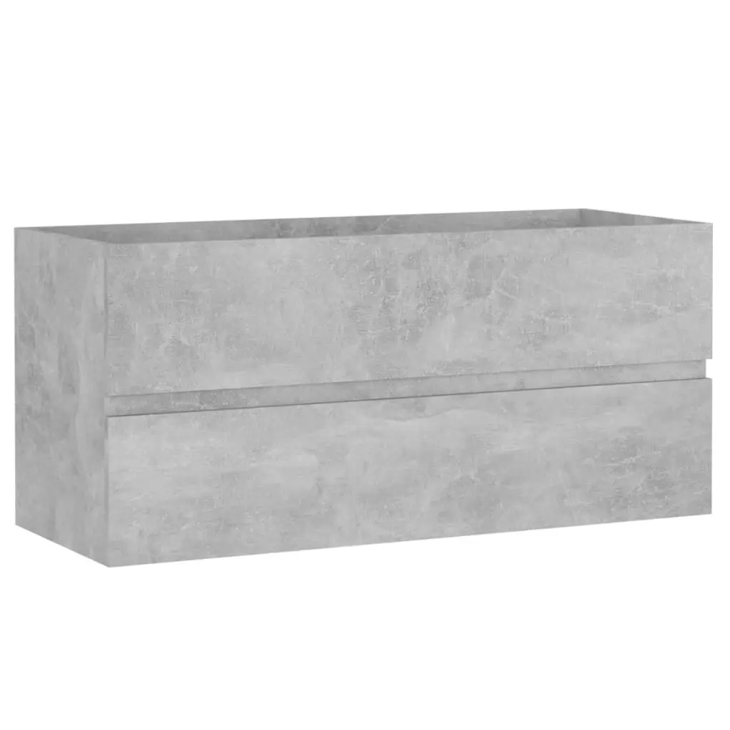 2 Piece Bathroom Furniture Set Concrete Grey Engineered Wood 804903