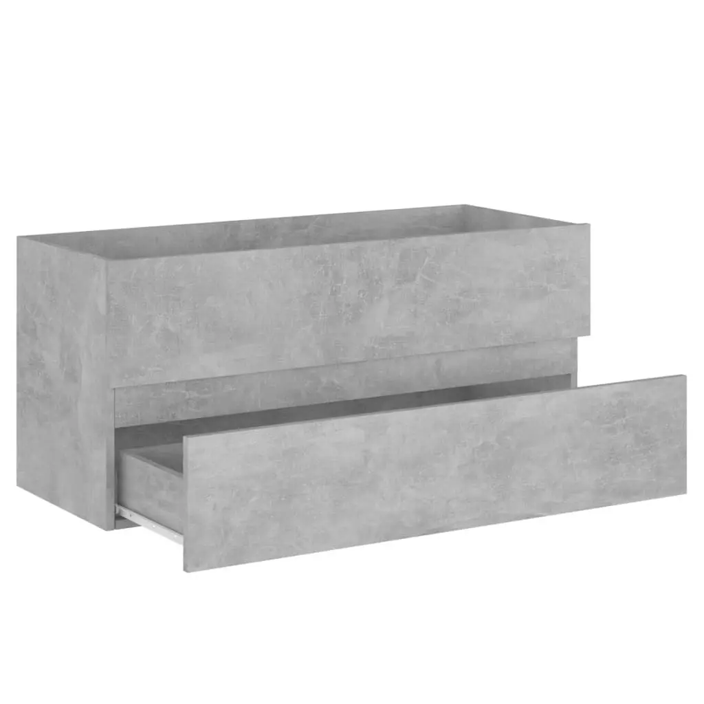 2 Piece Bathroom Furniture Set Concrete Grey Engineered Wood 804903