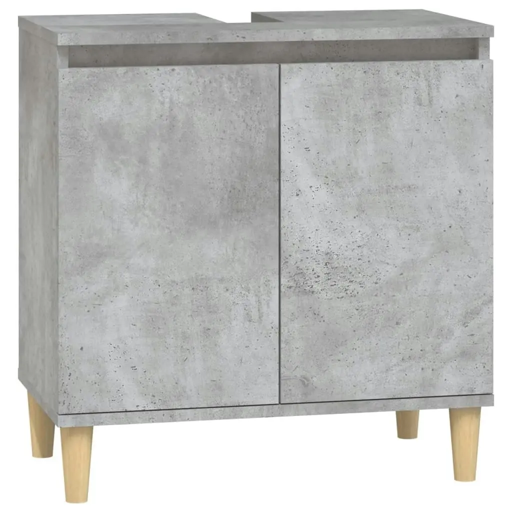 2 Piece Bathroom Furniture Set Concrete Grey Engineered Wood 3185693