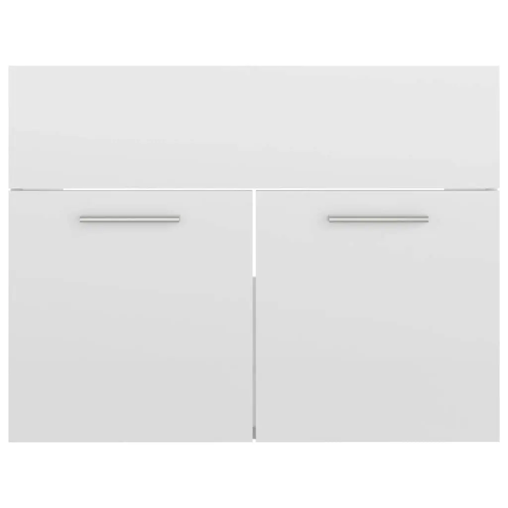 2 Piece Bathroom Furniture Set High Gloss White Engineered Wood 804788