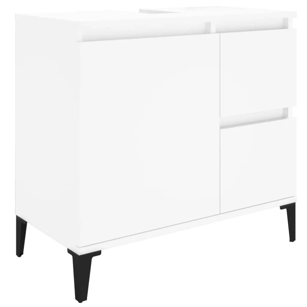 2 Piece Bathroom Furniture Set White Engineered Wood 3185566