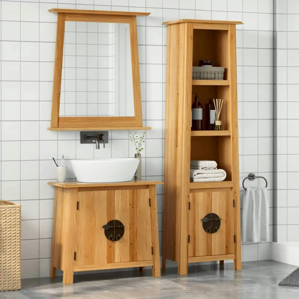 2 Piece Bathroom Furniture Set Solid Wood Pine 3223456