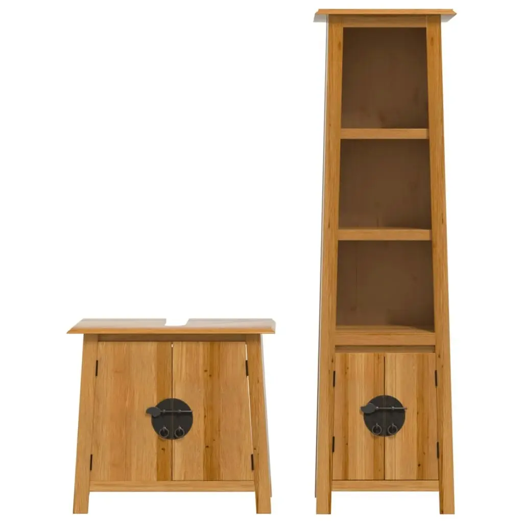 2 Piece Bathroom Furniture Set Solid Wood Pine 3223456