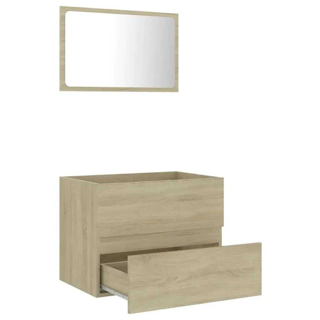 2 Piece Bathroom Furniture Set Sonoma Oak Engineered Wood 804875