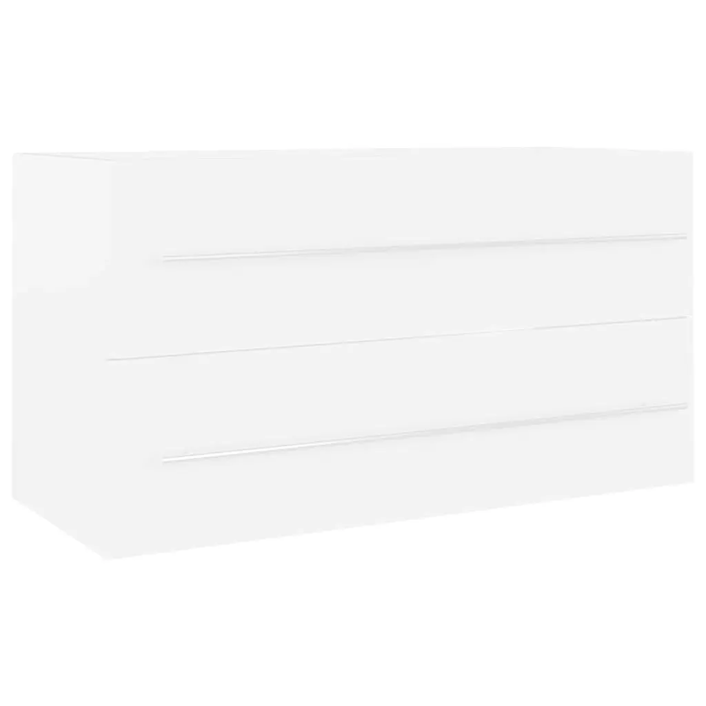 2 Piece Bathroom Furniture Set White Engineered Wood 804845