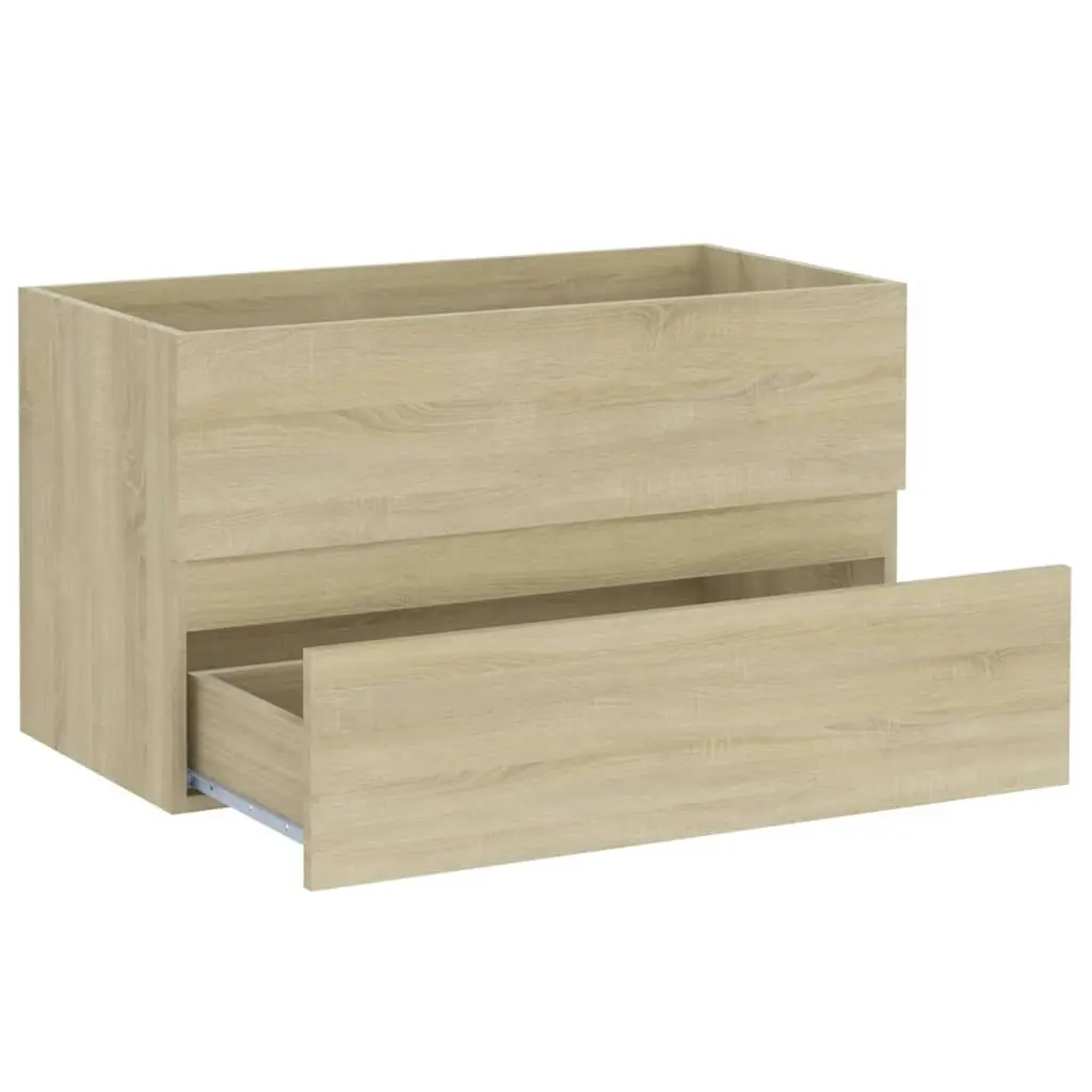 2 Piece Bathroom Furniture Set Sonoma Oak Engineered Wood 804884