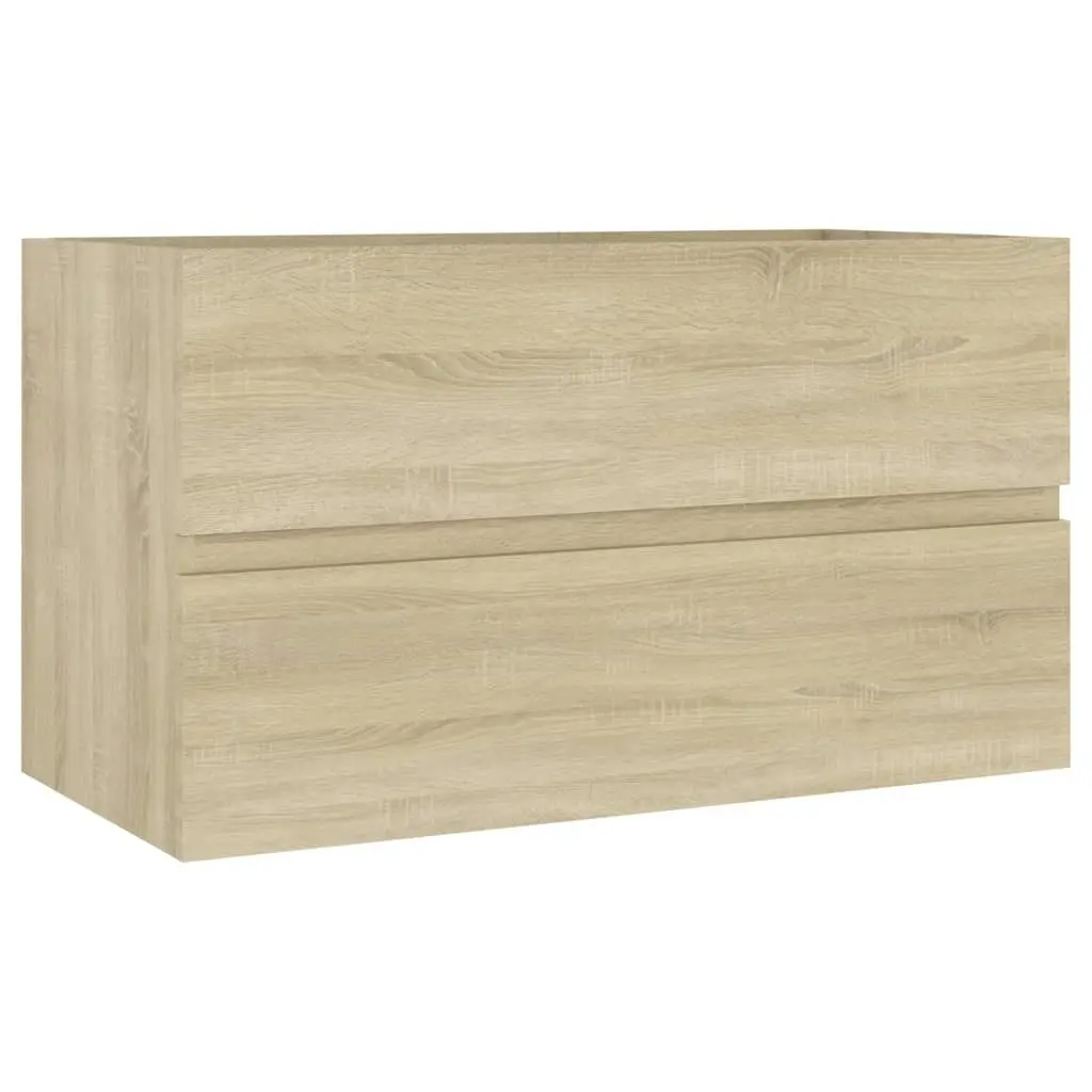 2 Piece Bathroom Furniture Set Sonoma Oak Engineered Wood 804884