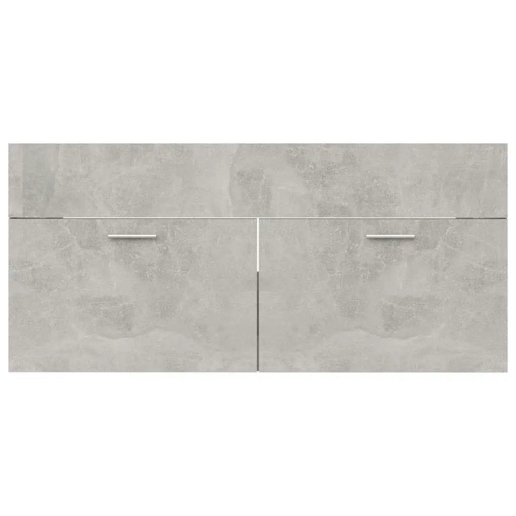 2 Piece Bathroom Furniture Set Concrete Grey Engineered Wood 804813