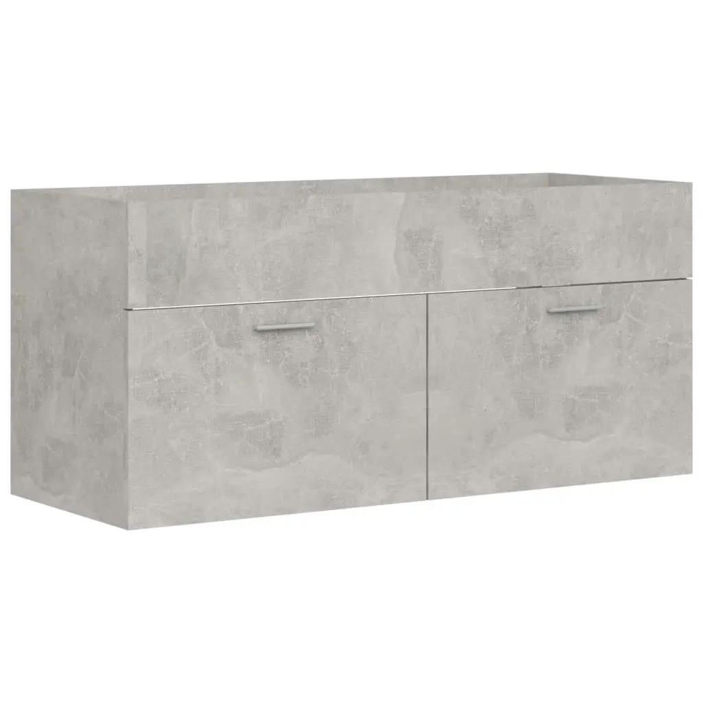 2 Piece Bathroom Furniture Set Concrete Grey Engineered Wood 804813